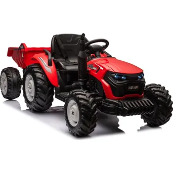 Dětské elektrovozidlo LEAN CARS HC-306 Červený Traktor Na Baterie S Přívěsem 24V