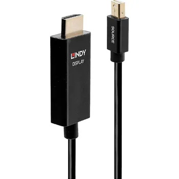 Audio kabel LINDY HDMI kabel Mini DisplayPort konektory, Zástrčka HDMI-A 2.00 m černá 40922 Kabel DisplayPort