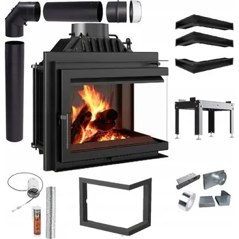 Krbová vložka KOMÍNOVÁ VLOŽKA ROHOVÁ LITINOVÁ SIMPLE PRAVÁ 8 EKO KOMPLETNÍ SADA