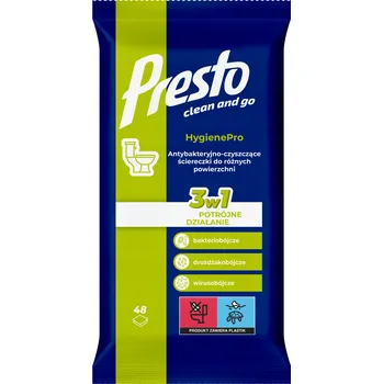 WC čistič Presto Vlhčené ubrousky do toalety 48 ks