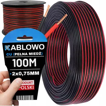 elektrický kabel KABEL REPRODUKTOROVÝ DVOUŽÍLOVÝ AUDIO HQ OFC CU 2x0,75MM KABLOWO 100M