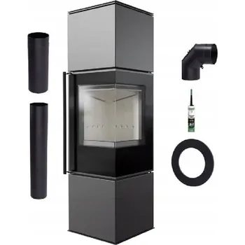 Krbová kamna VOLNĚ KAMNA OCELOVÁ ROHOVÁ KAMNÁŘE REN M PRAVÁ SADA