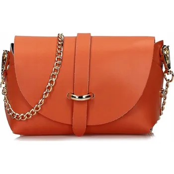 Kabelka Toscanio kabelka, typ kabelka přes rameno, pravá kůže, oranžová