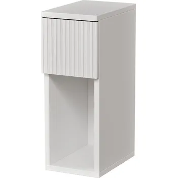 Noční stolek NOČNÍ STOLEK ÚZKÝ DO LOŽNICE NOČNÍ STOLEK 20 CM PŘEDNÍ STRANA RÝHOVANÁ BÍLÁ