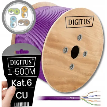 Síťový kabel SÍŤOVÝ KABEL KROUCENÁ DVOULINKA LAN RJ45 U/UTP KAT.6 LS0H B2CA 1M DIGITUS