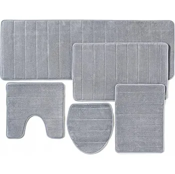 Koupelnová předložka Protiskluzová koupelnová předložka s paměťovou pěnou, sada 5 kusů