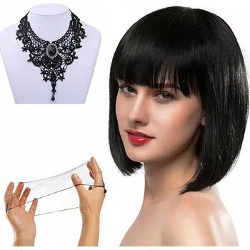 Paruka CE paruka krátké vlasy černá s ofinou