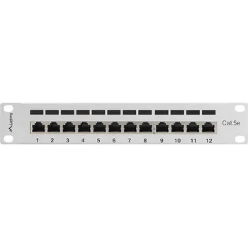 Patch panel PATCH PANEL KEYSTONE DO RACKOVÉ SKŘÍNĚ 12 PORTŮ 1U 10" PALCŮ KAT.6 FTP LANBERG