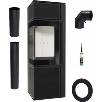 Krbová kamna KAMNA stojící ocelová kamna Koza Tora S 8 Collection Nero Assoluto Set