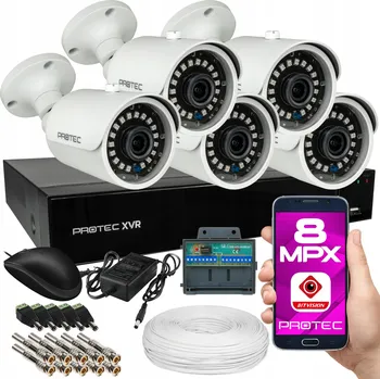 IP kamera PRÉMIOVÝ MONITORING DOMU 5 KAMER 4K BÍLÉ UHD VENKOVNÍ 24/7 ONLINE bez HDD