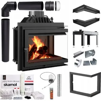 Krbová vložka Krbová vložka rohový SIMPLE PRAVÝ 8 EKO SET TRUBKY, TRUBKY, DESKY