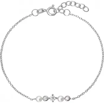 Náramek Stříbrný náramek s říčními perličkami a zirkony 23031.1