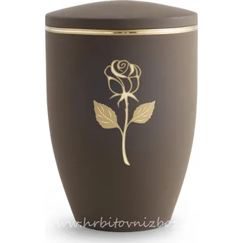 Smuteční dekorace Ocelová urna Melina s růží