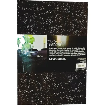 ubrus Dekorativní vánoční ubrus černý lesklý vzor Lesk VELVET 145x250
