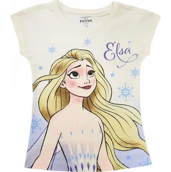 Dívčí tričko FROZEN ELSA LEDOVÉ KRÁLOVSTVÍ HALENKA Dívčí tričko bavlna ECRU 116 D064X