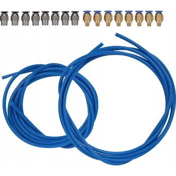 3D tisk PTFE Trubička Teflonová 3D 2M + Pneumatické Spojky x8