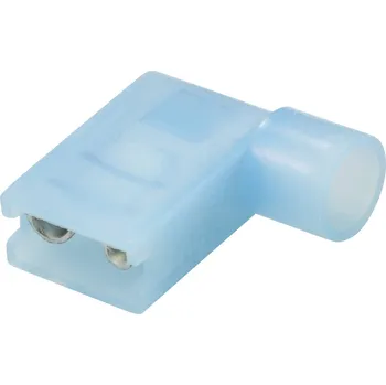 TRU COMPONENTS TC-11599320 faston zásuvka Šířka zástrčky: 6.3 mm Tloušťka konektoru: 0.8 mm 90 ° plná izolace modrá 1 ks