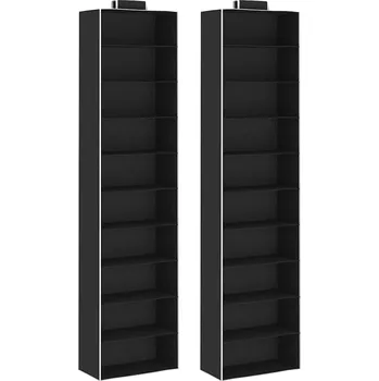 Úložný box Nábytek XL Závěsný organizér na oblečení 2 ks s 10 policemi textil 288327