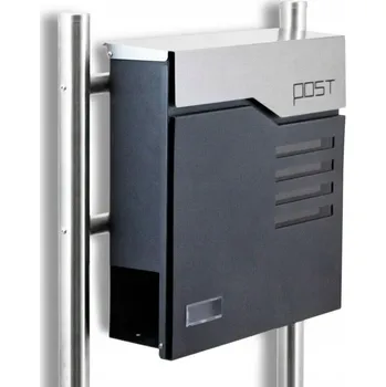 Poštovní schránka Poštovní schránka euroschránka, s vhozem, s prostorem na noviny Bituxx šedá