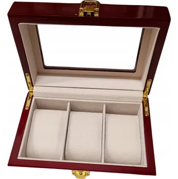 Šperkovnice ČERVENÝ ORGANIZÉR ŠPERKOVNICE DIKOM KRABIČKA NA HODINKY A ŠPERKY VINTAGE OLD