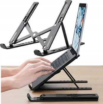 SKLÁDACÍ STOJÁNEK POD TABLET NOTEBOOK, PEVNÝ A NASTAVITELNÝ, ČERNÝ