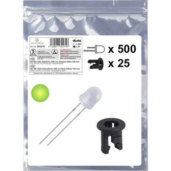 Polovodič Quadrios 25O216 sada LED žlutozelená kulatý 5 mm 700 mcd 20 mA 2.0 V