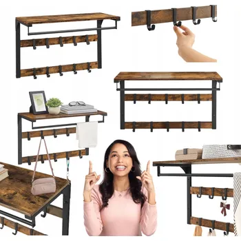 Věšák Šatní ramínko dřevotříska Songmics rustikální dub