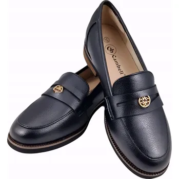 Dámské mokasíny Dámské kožené mokasíny CAMBELL19301 černé, velikost vel.