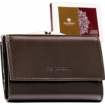 Peněženka Peterson peněženka z pravé kůže hnědá - dámská