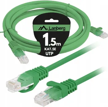 Síťový kabel KABEL SÍŤOVÝ KABEL LAN RJ45 CCA ETHERNET KAT.5E CAT U/UTP 1,5M LANBERG