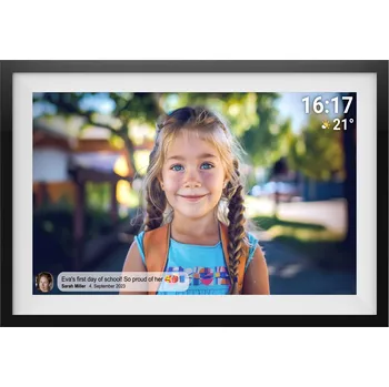 Digitální fotorámeček Denver PFF-1516 digitální fotorámeček 39.6 cm 15.6 palec Energetická třída (EEK2021): C (A - G) 1920 x 1080 Pixel 16 GB černá, bílá