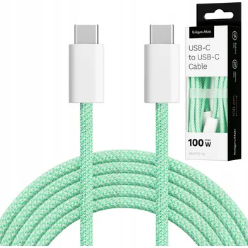 Datový kabel Kabel Kruger&Matz USB typ C – USB typ C 1 m zelený