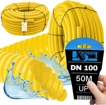 Kanalizační potrubí TRUBKA DN100 DRENÁŽNÍ HADICE PVC TYP UP VZDUCHOTĚSNÁ FI 100 50M KACZMAREK