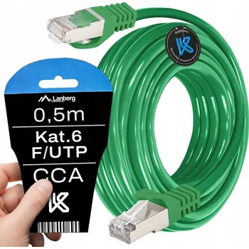 Síťový kabel KABEL LAN Síťový RJ45 CCA Ethernet Kat. 6 CAT FTP 0,5M Lanberg