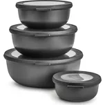 MEPAL Cirqula Nordic Black II 8 ks černé - plastové kuchyňské misky s víčkem