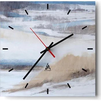 Hodiny Nástěnné hodiny do kuchyně 30x30 Zima Stylové hodiny na skle Loft Tiché