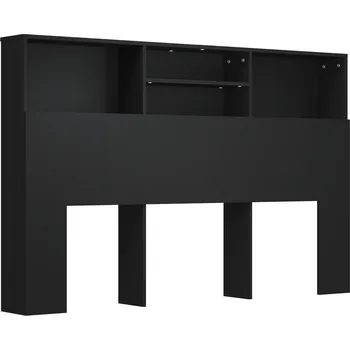 VidaXL Čelo postele s policemi, černé