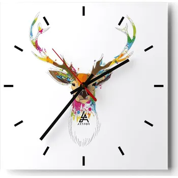 Hodiny Nástěnné hodiny do kuchyně 30x30 Abstrakce Stylové hodiny na skle Loft Tiché