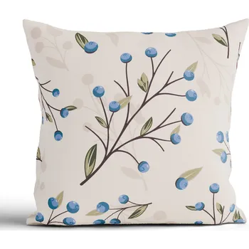 Povlak na polštářek Bavlněný povlak na polštář Renforcé 40 × 40 cm - Borůvky přírodní