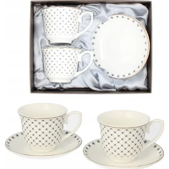 LIVELLO SADA 2 PORCELÁNOVÝCH ŠÁLKŮ S PODŠÁLKY 250 ML / 14 CM