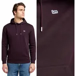 Pánská Mikina Lee Plain Hoodie Deep Wine Červená Bavlněná L