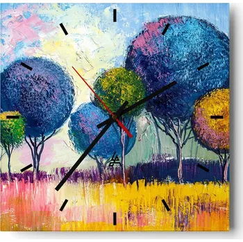 Hodiny Nástěnné hodiny do kuchyně 30x30 Abstrakce Stylové hodiny na skle Loft Tiché