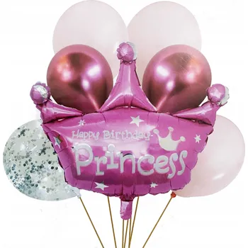 Balónek SADA BALÓNKŮ PRO MALOU PRINCEZNU KORUNKA BALÓNKY NAROZENINOVÉ PRO DĚTI