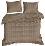 Bavlněné Sada povlečení Eurofirany s pruhy v hnědé barvě 160x200