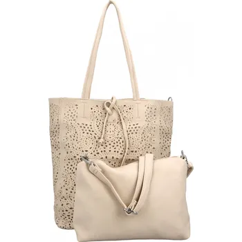 Kabelka Elegantní koženková sada kabelek přes rameno a crossbody Barica, krémová