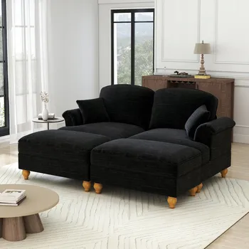 Pohovka Rozkládací pohovka Gutent 194 x 140 cm látka černá