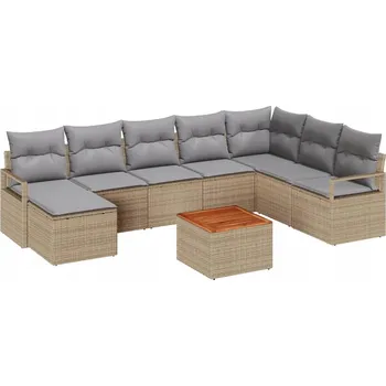 Zahradní sestava Zahradní nábytková souprava 5dílná béžová, přírodní ratan, ručně pletená