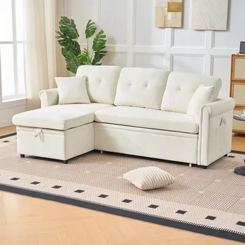 Pohovka Rozkládací pohovka Gutent 206 x 130 cm béžová látka