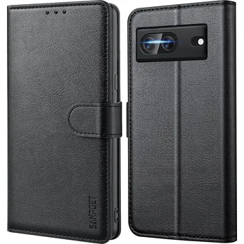 Pouzdro na mobilní telefon Flipové pouzdro SAMPOET pro Google Pixel 7, černé