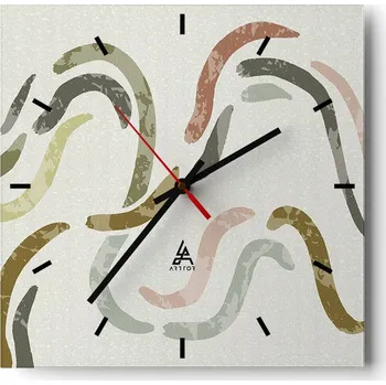 Hodiny Nástěnné hodiny do kuchyně 30x30 Pastelové Stylové Hodiny na skle Loft Tiché